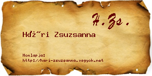 Hári Zsuzsanna névjegykártya